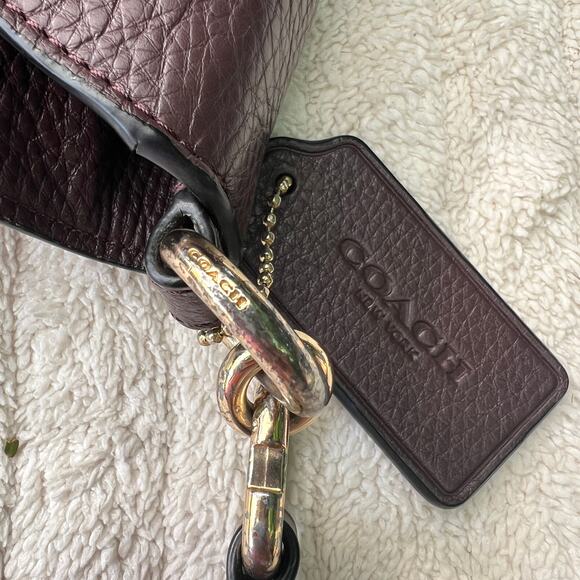 Coach F57545 Brown Pebbled Leather Shoulder Bag Gold Hardware Vintage Purse - Picture 15 of 16